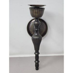 Vintage Wall Mount Candle Holder‎ Made In India Metal Construction Ornate Design